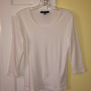 Karen Scott 3/4 sleeve white top